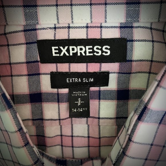 Express extra slim button down long sleeve dress shirt size S/P 14/14.5 - Picture 2 of 2